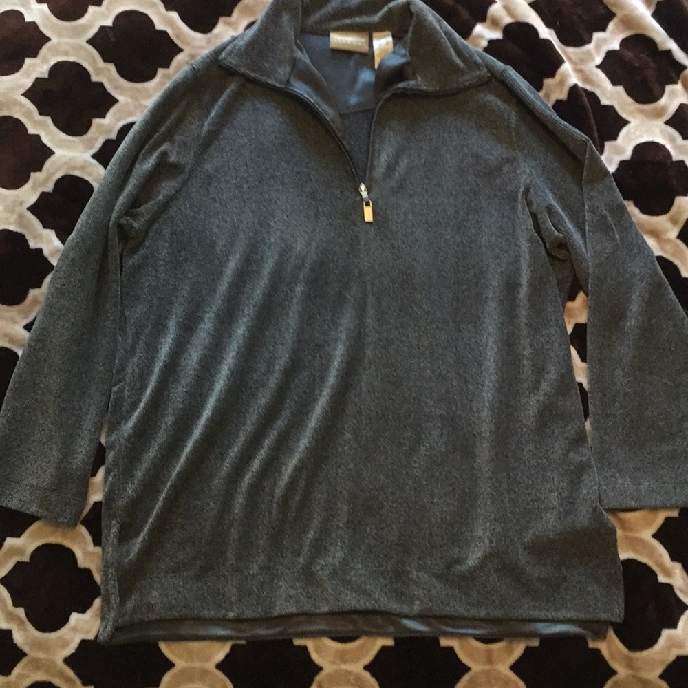 XL Liz Claiborne 3/4 zip collared gray pullover